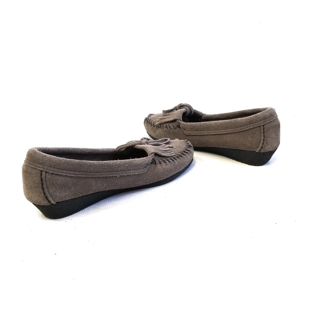 MINNETONKA Gray Suede Moccasin Loafers Flats 8.5 - Picture 5 of 8